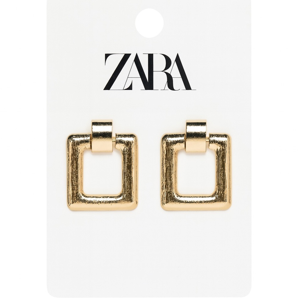 Zara Gold Square Earrings